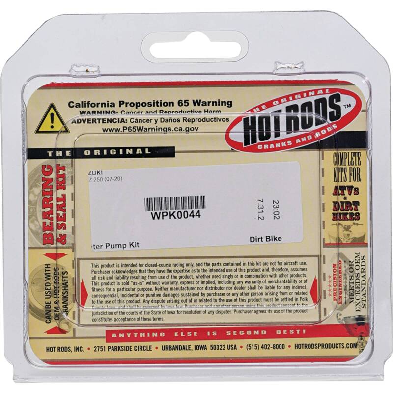 Hot Rods 07-20 Suzuki RM-Z 250 250cc Water Pump Kit WPK0044