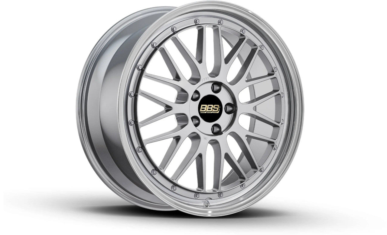 BBS LM 18x8 5x112 ET45 Diamond Silver Center / Diamond Cut Lip Wheel PFS/Clip Required LM430DSPK