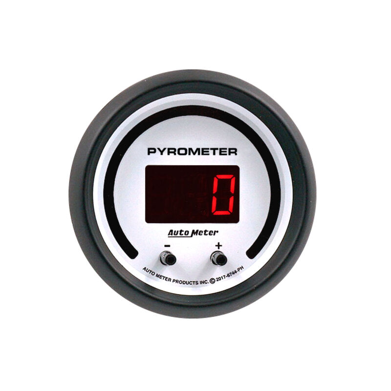Autometer 52.4mm White Two Channel 0-2000 Degree Pyrometer (EGT) Phantom Elite Digital Gauge 6744-PH