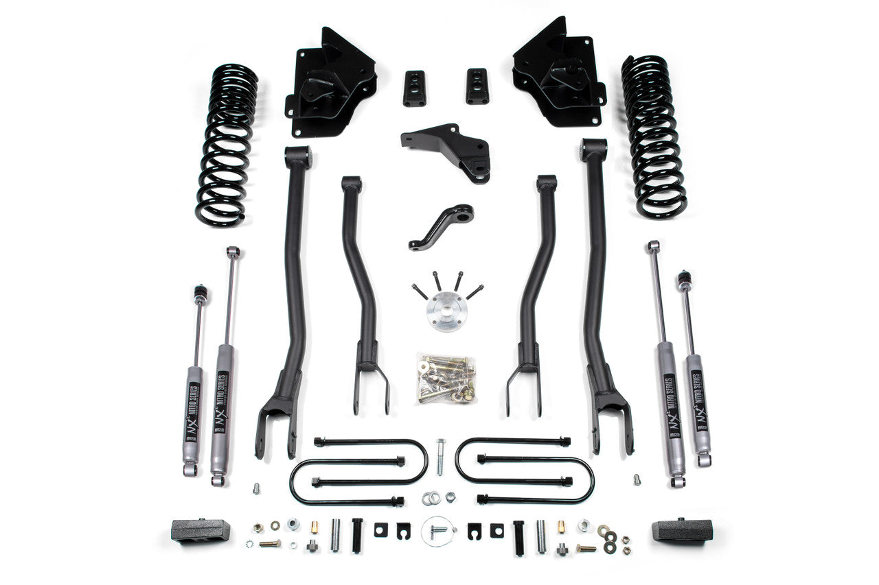MaxTrac 13-18 Dodge RAM 3500 4WD 4in Lift Kit w/ 4-link System & Vulcan 2.0 IFP Shocks