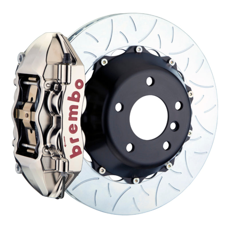 Brembo 09-13 FX35/FX50/14-17 QX70 Rr GTR BBK 4 Pist Billet 345x28 2pc Rotor Slotted Type3- Nickel Brembo