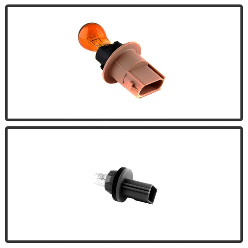 Xtune Ford F150 04-08 Amber Crystal Headlights Black Smoked HD-JH-FF15004-AM-BSM SPYDER