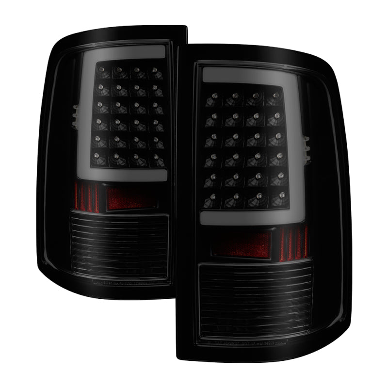 xTune 09-18 Dodge Ram 1500 LED Tail Lights - Black Smoke (ALT-ON-DR09-LBLED-BSM) SPYDER
