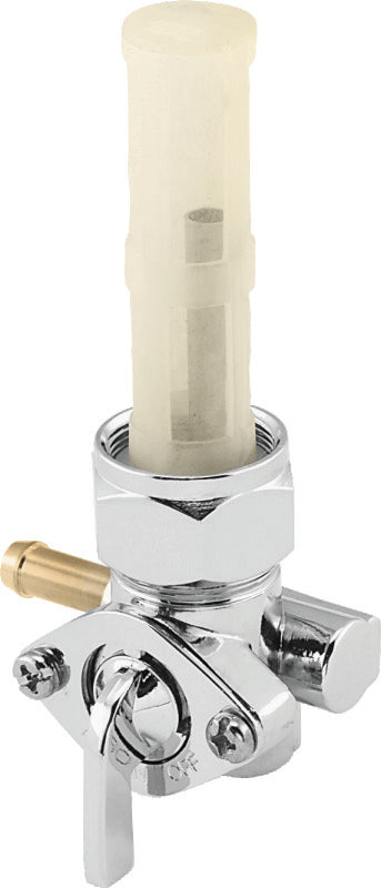 Bikers Choice Chrome 22MM Petcock With Screen Left Outlet Custom Universal