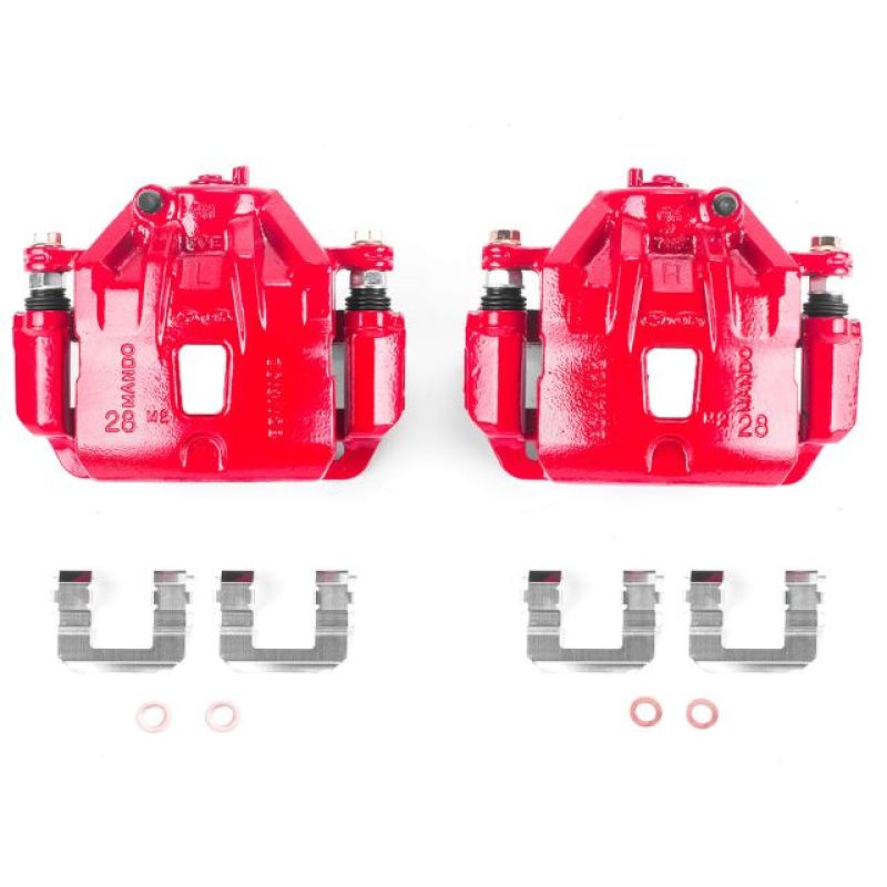 Power Stop 10-11 Hyundai Azera Front Red Calipers w/Brackets - Pair PowerStop