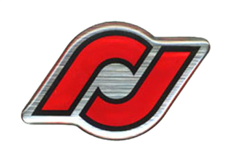 RockJock Sticker Epoxy Dome 1in Tall x 1.6in Wide Red Black and Silver