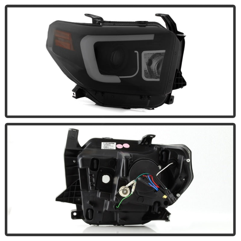 Spyder Toyota Tundra 2014-2016 Projector Headlights Light Bar DRL Black Smoke PRO-YD-TTU14-DRL-BSM SPYDER