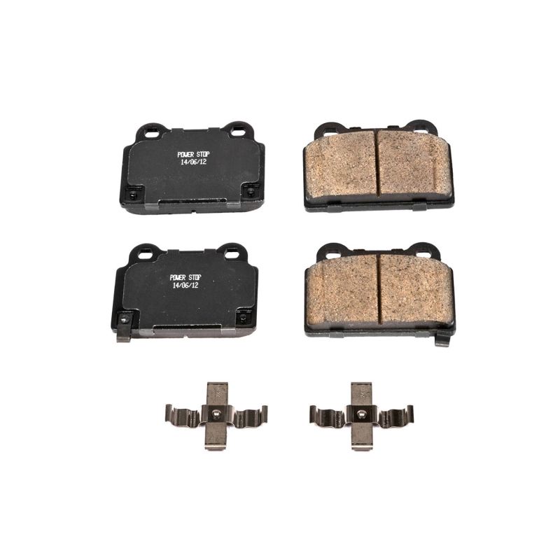Power Stop 08-15 Mitsubishi Lancer Rear Z17 Evolution Ceramic Brake Pads w/Hardware PowerStop