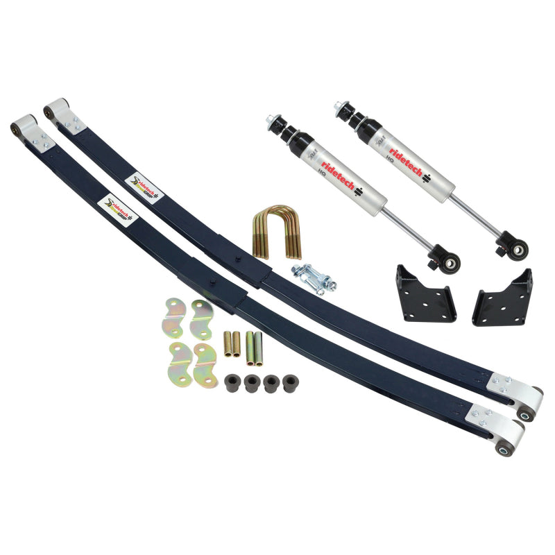 Ridetech 55-57 Chevrolet Wagon Composite Leaf Springs w/ HQ Shock Kit - 2in Drop