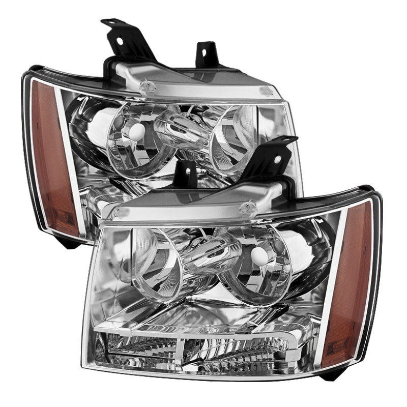 Xtune Chevy Suburban 1500/2500 07-14 Crystal Headlights Chrome HD-JH-CSUB07-AM-C SPYDER