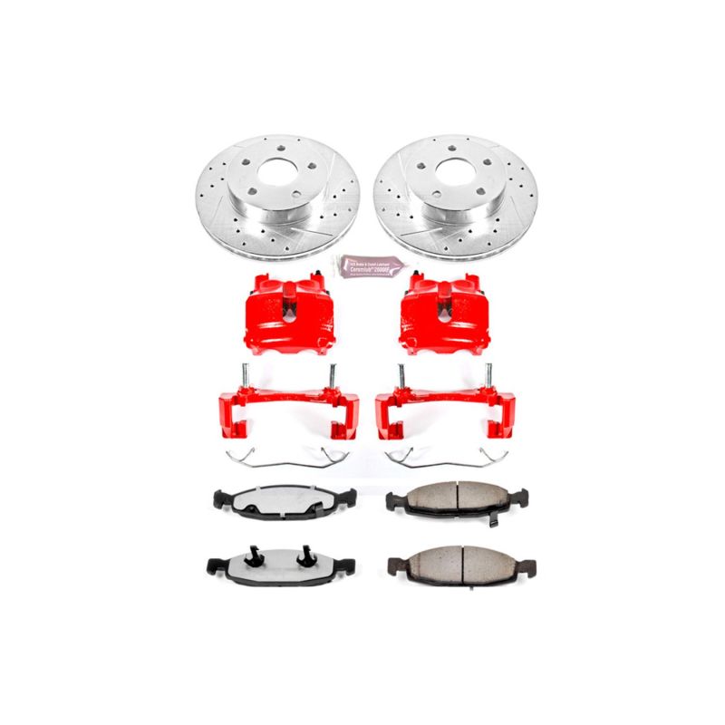 Power Stop 99-02 Jeep Grand Cherokee Front Z36 Truck & Tow Brake Kit w/Calipers PowerStop