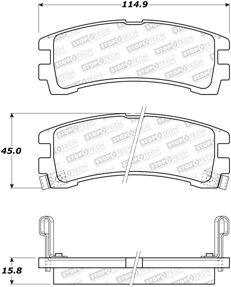 StopTech Premium Ceramic Brake Pads - 308.04010 Stoptech