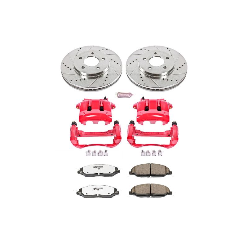 Power Stop 05-10 Ford Mustang Front Z26 Street Warrior Brake Kit w/Calipers PowerStop