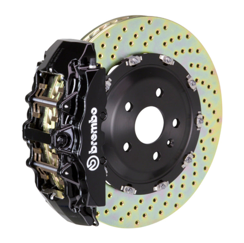Brembo 08-14 Challenger SRT-8 Fr GT BBK 8Pis Cast 380x34 2pc Rotor Drilled-Black Brembo