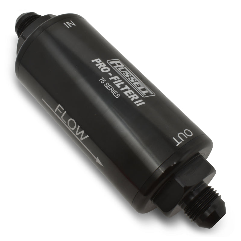 Russell 75 Series Pro-Filter 2 -8 AN Male In/Out 100 Micron - 750810