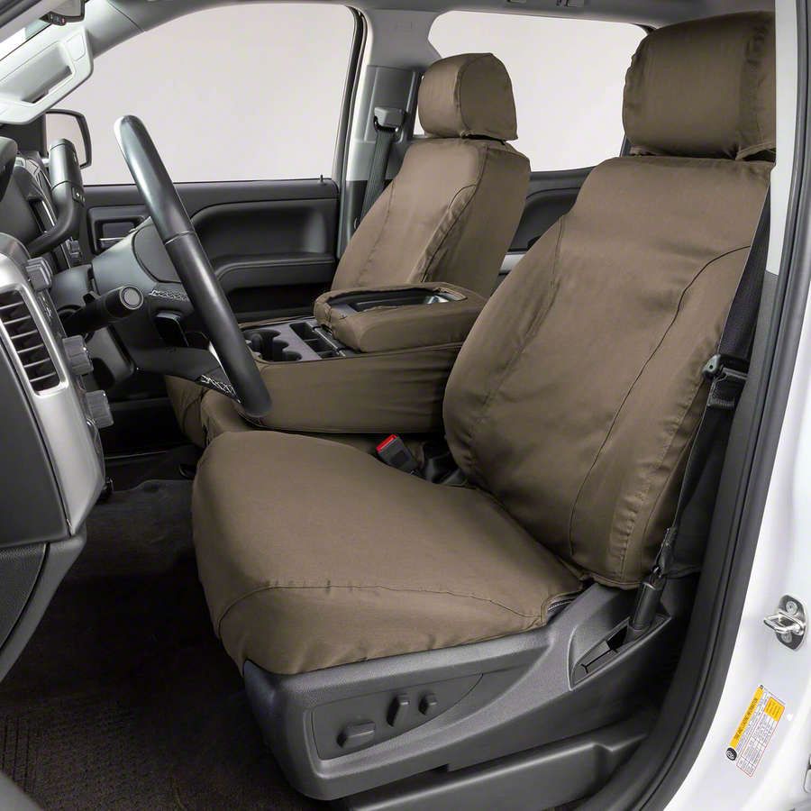 Covercraft 21-24 Jeep Grand Polycotton SeatSaver Custom Front Row Seat Covers - Wet Sand