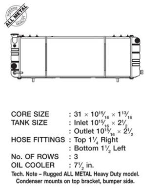 CSF 3-Row Copper/Brass Radiator for 1991-2001 Jeep Cherokee XJ - 2671