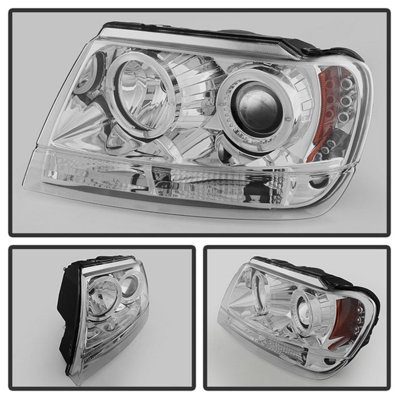Spyder Jeep Grand Cherokee 99-04 Projector Headlights LED Halo LED Chrm - PRO-YD-JGC99-HL-C SPYDER