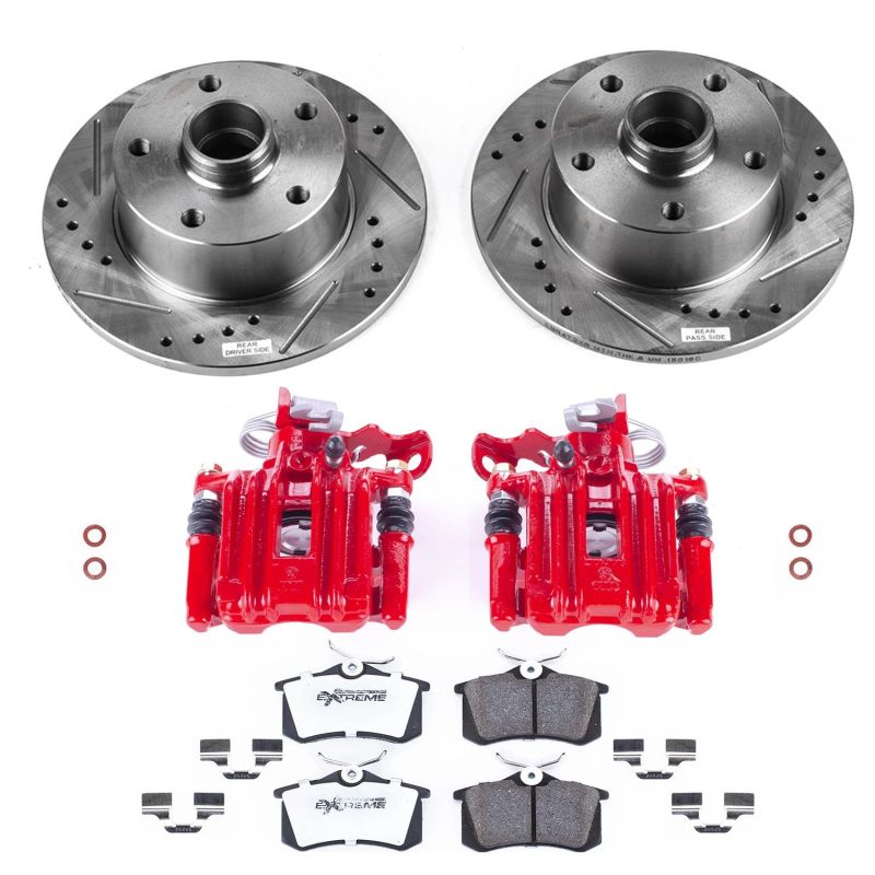 Power Stop 98-01 Audi A4 Rear Z26 Street Warrior Brake Kit w/Calipers PowerStop