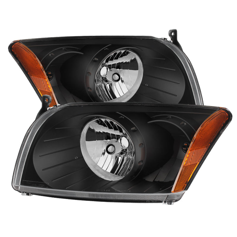 Xtune Dodge Caliber 07-12 Crystal Headlights -Black HD-JH-DCAL07-AM-BK SPYDER