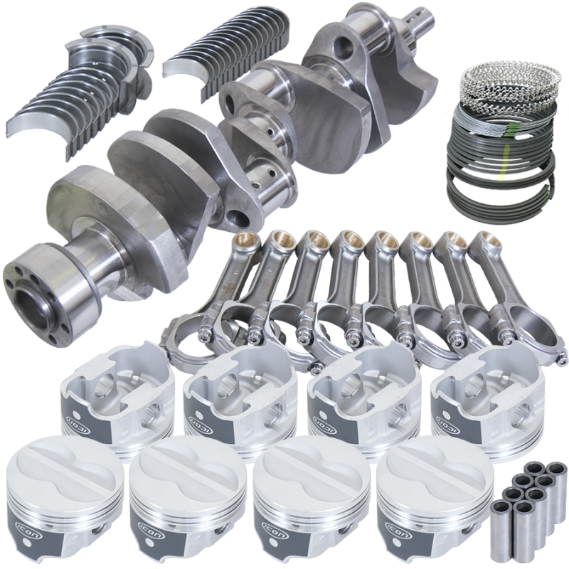 Eagle Chevy 350 IMCA 3.480in Crank 5.700in I-Beam Rods -3.7cc 4.000in Pistons Rotating Assembly main image 1