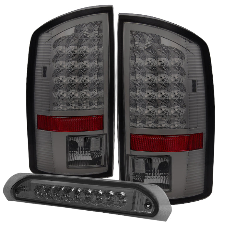 Xtune Dodge Ram 02-06 1500 LED Tail Light w/ LED 3rd Brake Lamps- Smoked ALT-JH-DR02-LED-SET-SM SPYDER
