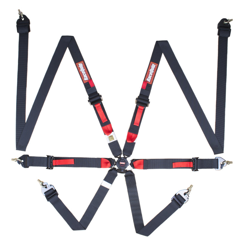 RaceQuip Black FIA CAMLOCK 6pt 2in Pull Up Lap FHR Racequip