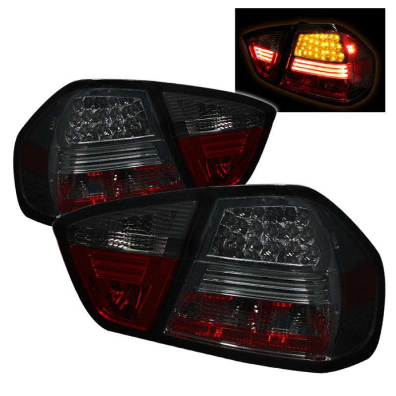 Spyder BMW E90 3-Series 06-08 4Dr LED Tail Lights Smoke ALT-YD-BE9006-LED-SM SPYDER