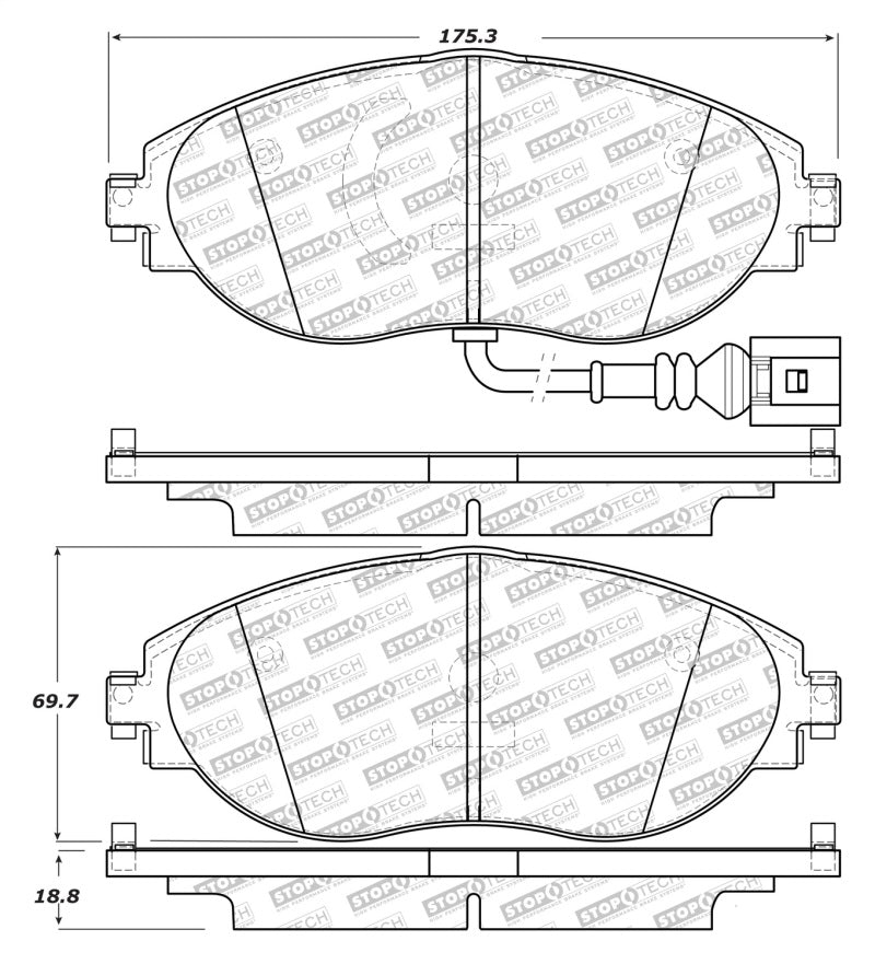 StopTech Street Disc Brake Pads - 305.16330 Stoptech