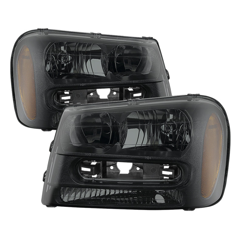 Xtune Chevy Trailblazer 02-09 OEM Style Headlights Black Smoke HD-JH-CTB02-AM-BSM SPYDER