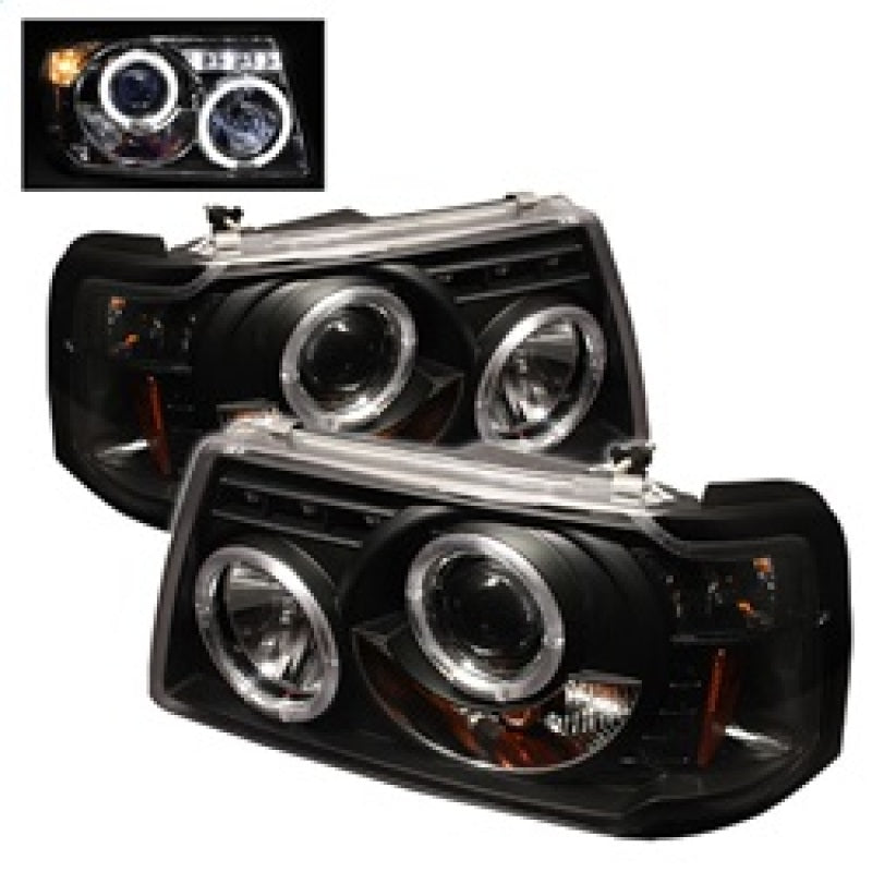 Spyder Ford Ranger 01-11 1PC Projector Headlights LED Halo LED Blk PRO-YD-FR01-1PC-HL-BK SPYDER