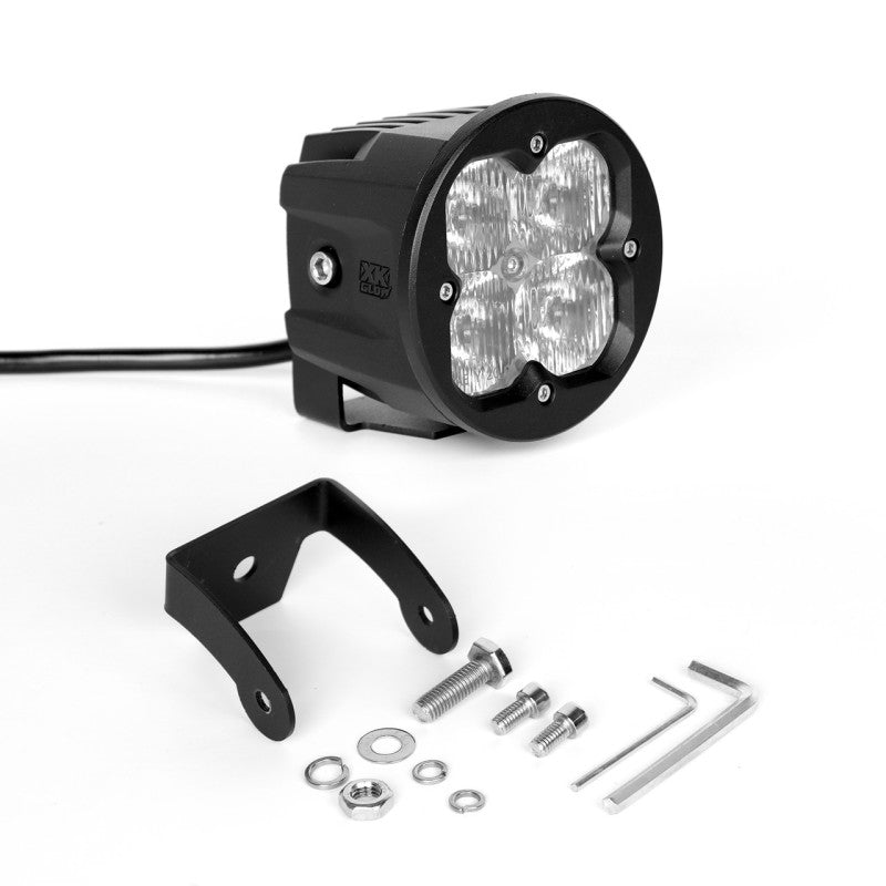 XKGlow Round XKchrome 20w LED Cube Light with RGB Accent Light - Driving Beam w/Fog Light Bracket - Part XK065003-D
