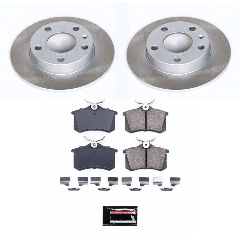 Power Stop 02-05 Audi A4 Quattro Rear Semi-Coated Rotor Kit PowerStop