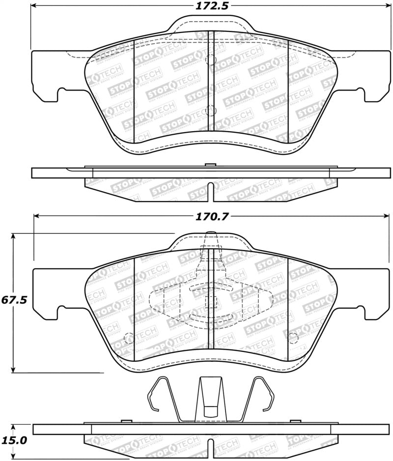 StopTech Street Disc Brake Pads - 305.10470 Stoptech