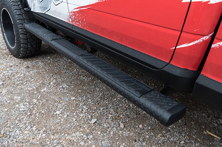 Dee Zee 6-Inch Oval Black-Tread Aluminum Nerf Bars, part DZ 16411