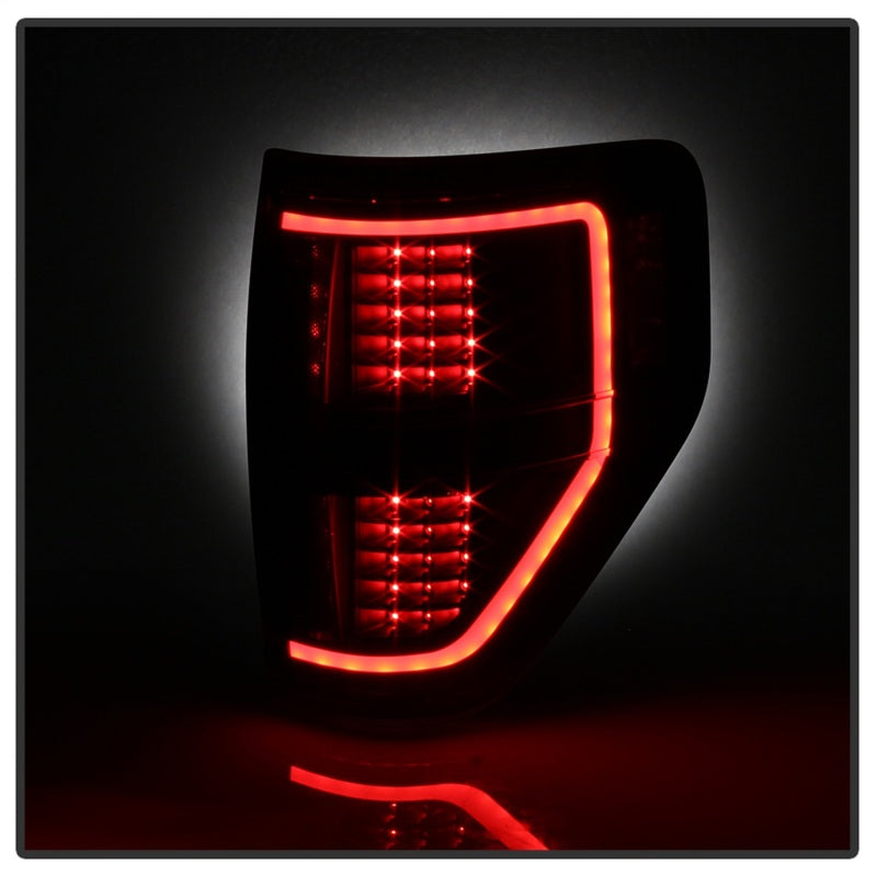 xTune 09-14 Ford F-150 Light Bar LED Tail Lights - Black (ALT-JH-FF15009-LBLED-BK) SPYDER