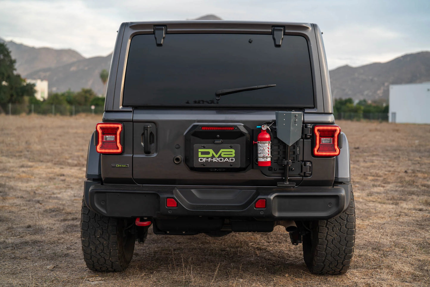 DV8 Offroad spare tire carrier reinforcement for 2018-2025 Jeep Wrangler JL with MOLLE panel