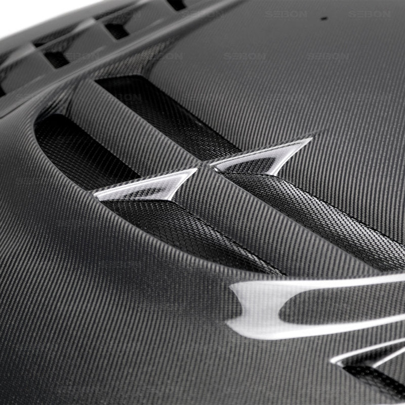 Seibon CWII-style carbon fiber hood for 2003-2006 Mitsubishi Lancer EVO - HD0305MITEVO8-CWII