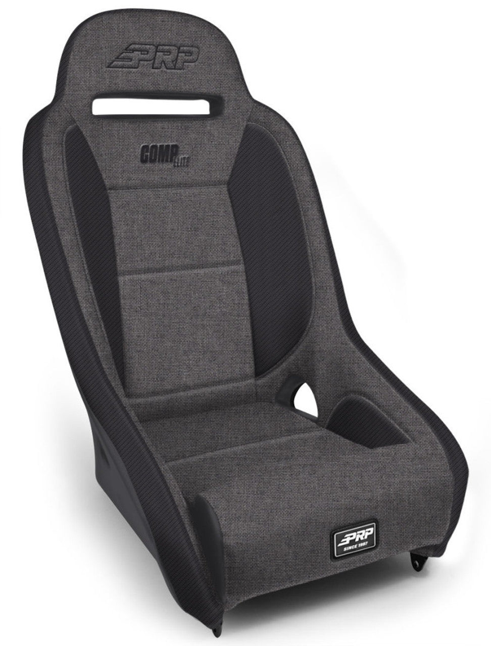 PRP Competition Elite Suspension Seat Black Center/White Stitch with On/Off Heaters (A8301) EST2933