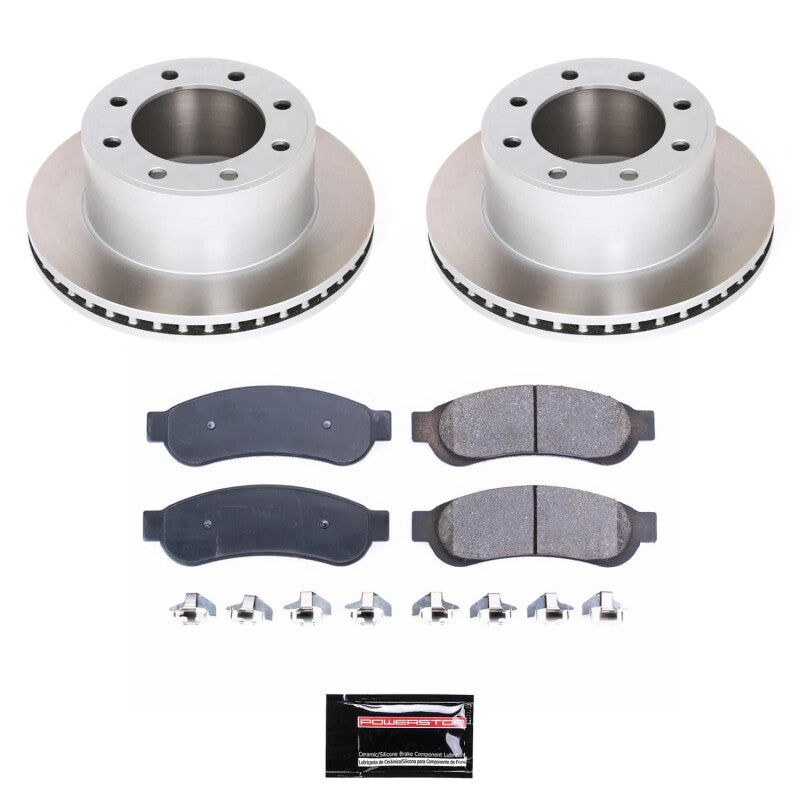 Power Stop 10-12 Ford F-350 Super Duty Rear Semi-Coated Rotor Kit PowerStop