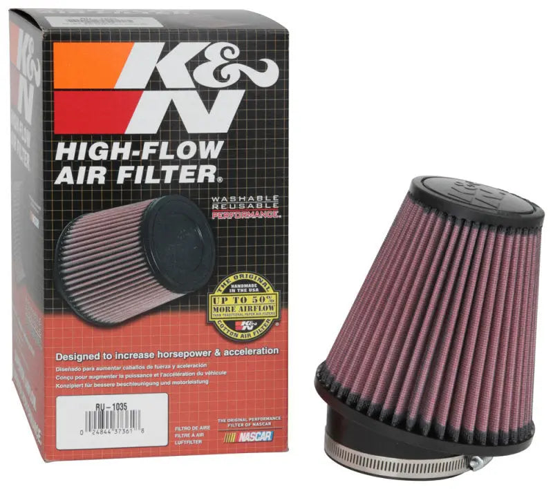 K&N Filter Universal Rubber Filter 3 1/2 inch 10 Degree Flange 5 3/4 inch OD 6 inch Height K&N Engineering
