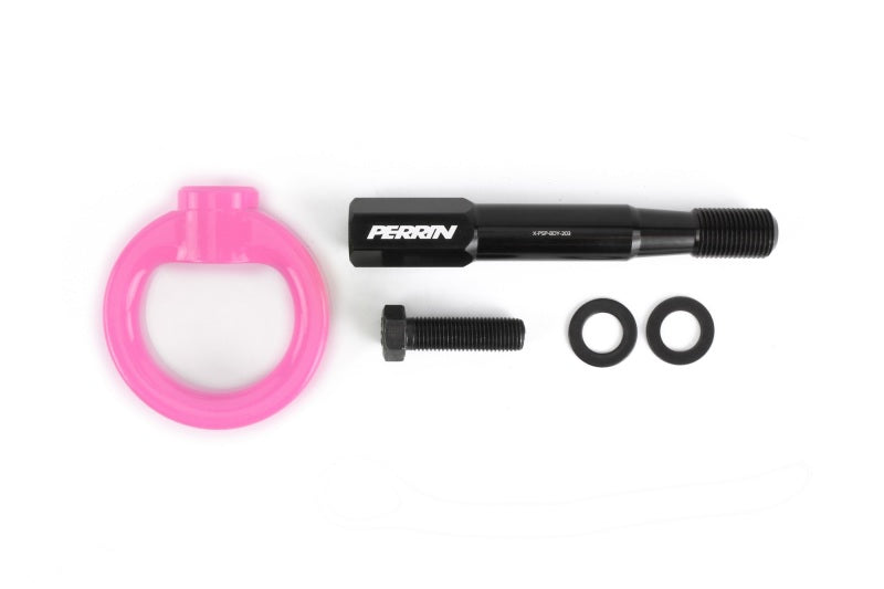 Perrin 15-17 Subaru WRX/STI Tow Hook Kit (Front) - Hyper Pink Perrin Performance