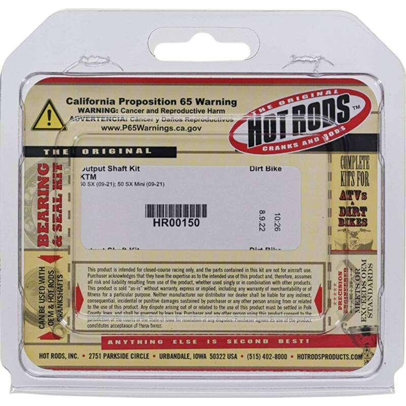 Hot Rods 09-21 KTM 50 SX 50cc Output Shaft Kit HR00150