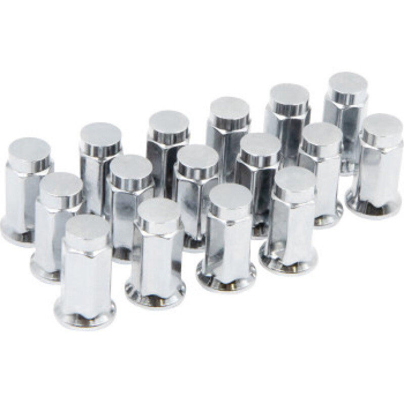 Raceline Hex/Flat Lug Nuts - 10mm x 1.25/14mm - 16 Pack - Chrome