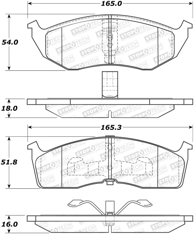 StopTech Street Disc Brake Pads - 305.07300 Stoptech
