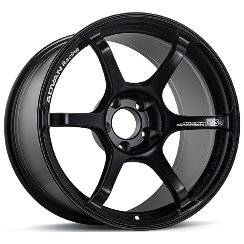 ADVAN Racing RG-4 17x8 +35 4x100 Wheel - Semi Gloss Black - YA47G35ASB