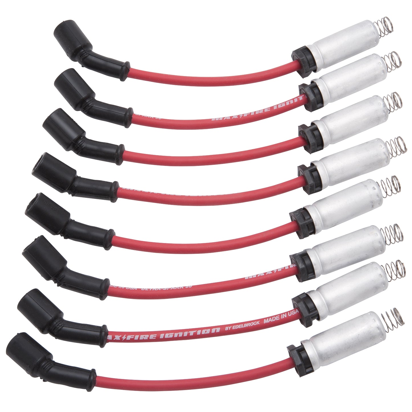 Edelbrock 22716 Max-Fire Ultra-Spark 50 black spark plug wire set for GM LS engines