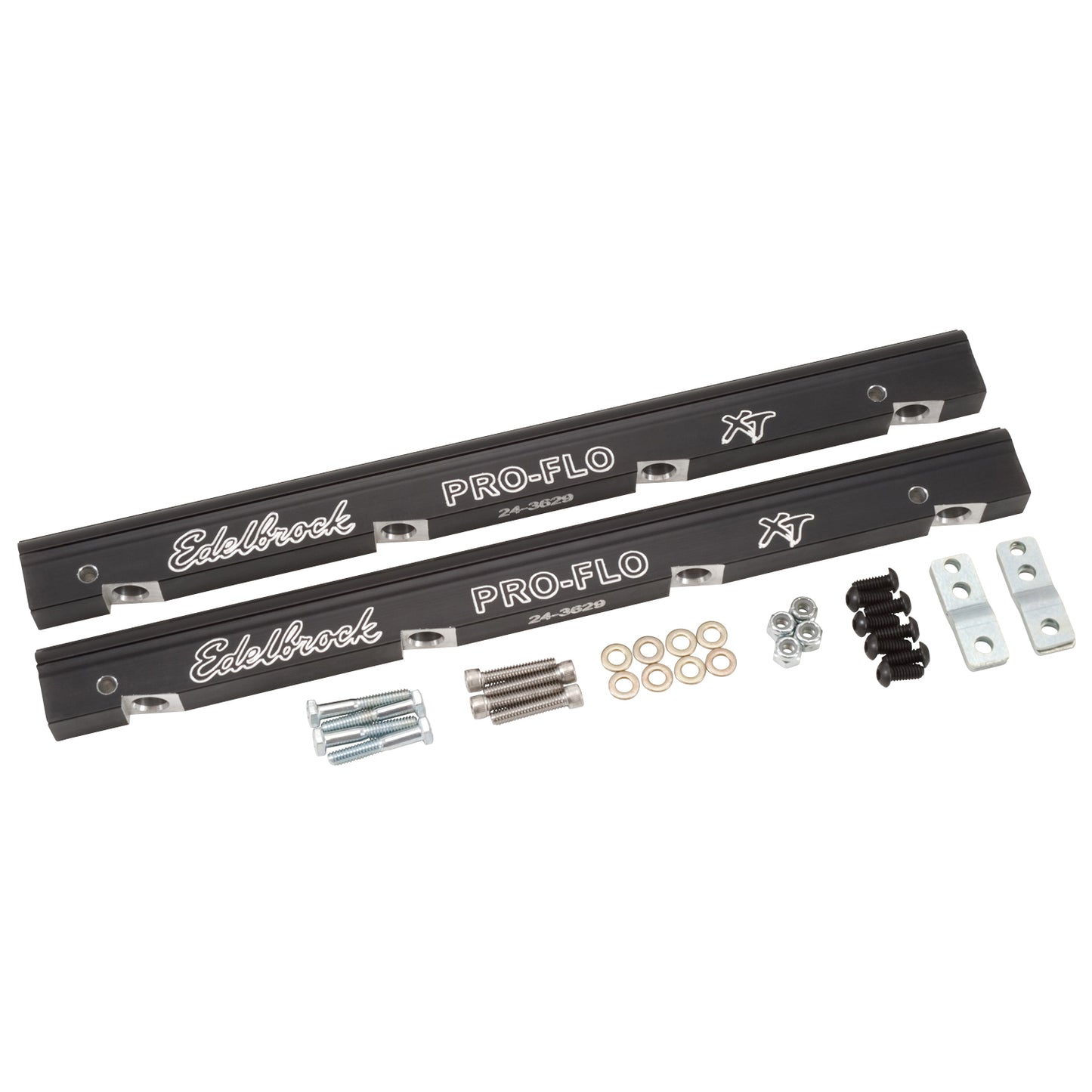 Edelbrock 3629 LS1 fuel rail kit -6 AN black anodized aluminum