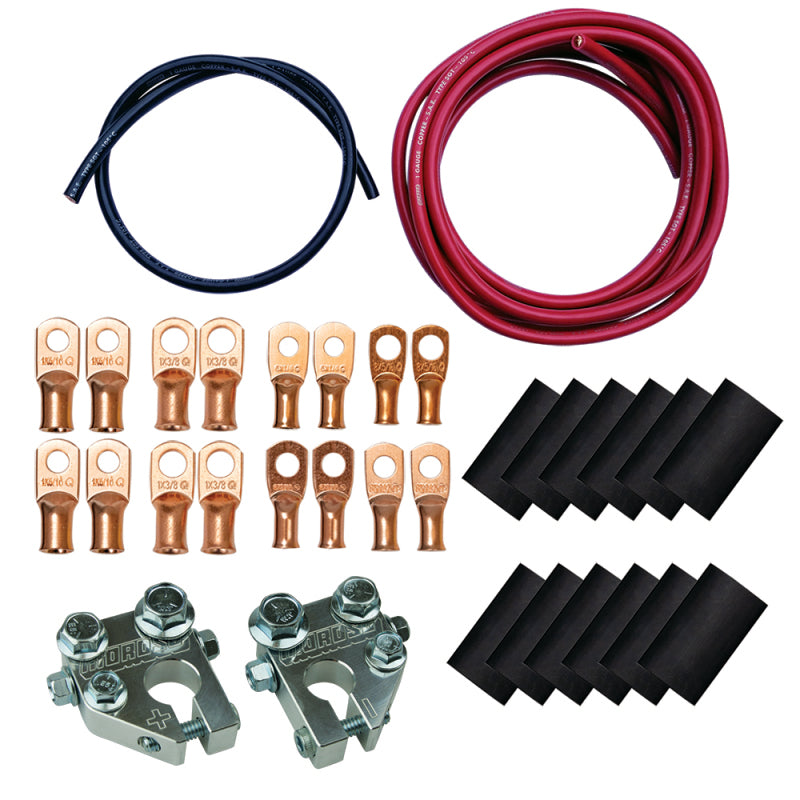 Moroso Billet Terminals Black Shrinks Remote Battery Cable Kit w/Positive & Negative Wires