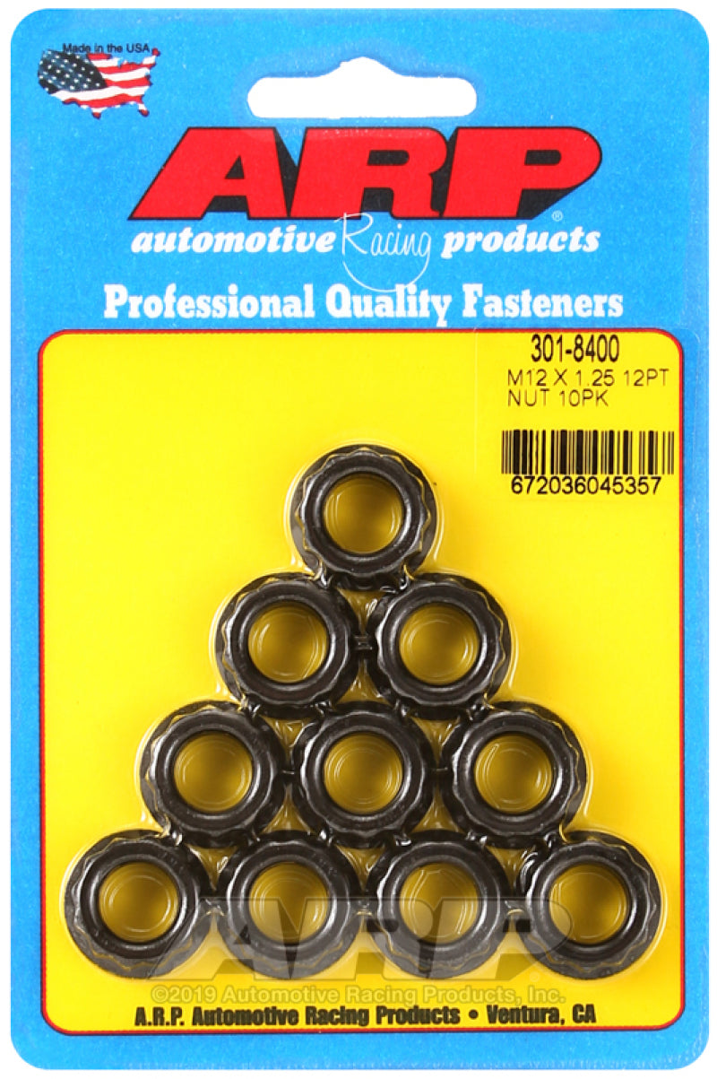 ARP 12mm x 1.25 16mm Socket 12pt Nut Kit (10 pack) ARP